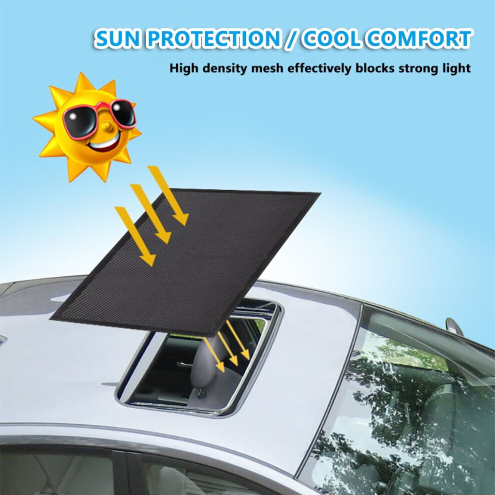 Universal Car Sun Shade Protector, Magnetic Soft Front Window Sunshade, Uv Block Breathable Sunroof Cover For Vehicle Heat Reduction, All-Season Use 9180435351340