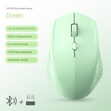 Draadloze Bluetooth 5.2-muis met dubbele modus, stil, 1600 DPI