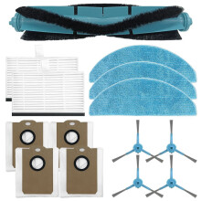 Rendimiento de limpieza superior con el kit de cepillo lateral principal, filtro, paño de mopa y bolsa para aspiradora Liectroux G7.