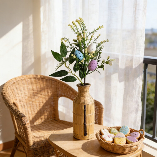 Easter Decorations Artificial Floral Stems with Leaves and 1