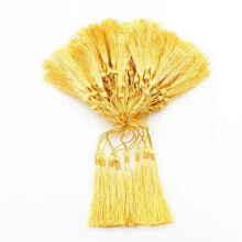 100pc 3'' DIY Craft Tassels Fringe Pendants Bookmark Bag Hanging curtain Decor-light goldenrod yellow-100pcs