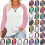 Blusa feminina de manga comprida, cor lisa, modelagem solta. 1