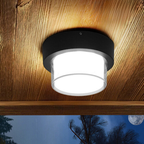 Outdoor Waterproof Ceiling Light Black Iron Pendant
