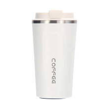 Mug de voyage isotherme en acier inoxydable 304, étanche, blanc – Idéal pour les cadeaux de bureau et d'affaires