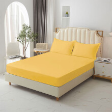 Draps-housses avec taies d'oreiller, poches profondes, respirants et antidérapants, compatibles avec les lits médicalisés – Jaune