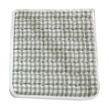 Almofada para cadeira com laços e acabamento em renda, estampa floral estilo fazenda.