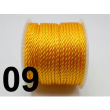 16.4 Feets 3mm Nylon String Chinese Satin Silk Braided Cord Love Binding Rope-9# Golden