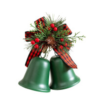 Christmas Decoration Bells, Vintage Hanging Decorative Bell, for Christmas Tree Indoor Outdoor Wall Party Hanging Ornament (Green)