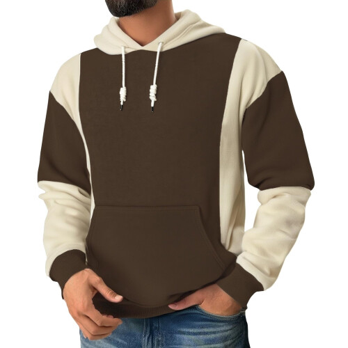 Ανδρικό Φούτερ με Κουκούλα, Casual, Χρώματα, Καφέ, XXXL