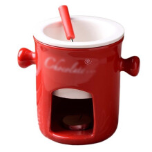 陶瓷 fondue 套装 巧克力奶酪用 茶烛加热配1叉