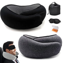 2024 New Memory Foam Travel Neck Pillow for Airplanes, Offices & Cars – Soft Pink Pillow Compatible with All Seats