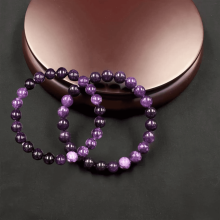 Purple Stone Adjustable Anxiety Relief Bracelet for Women & Men – Natural Beaded, Inspirational, Birthday Gift (Compatible with Stress Relief)