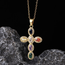Cross Pendant Necklace for Women with Zircon