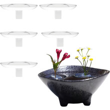 2025 Creative Floating Floral Arrangement Holder, DIY Clear Acrylic Flower Bowl Stem Holder, Round Fixed Tool with Dynamic Rotation for Fish Tanks &