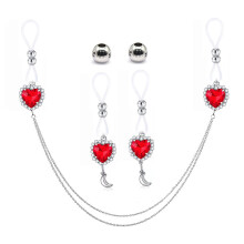 Elegant Rhinestones Pendant Nipple Jewelry Set NonPiercing Nipple Rings Breasts Dangles for Women Comfortable Wear