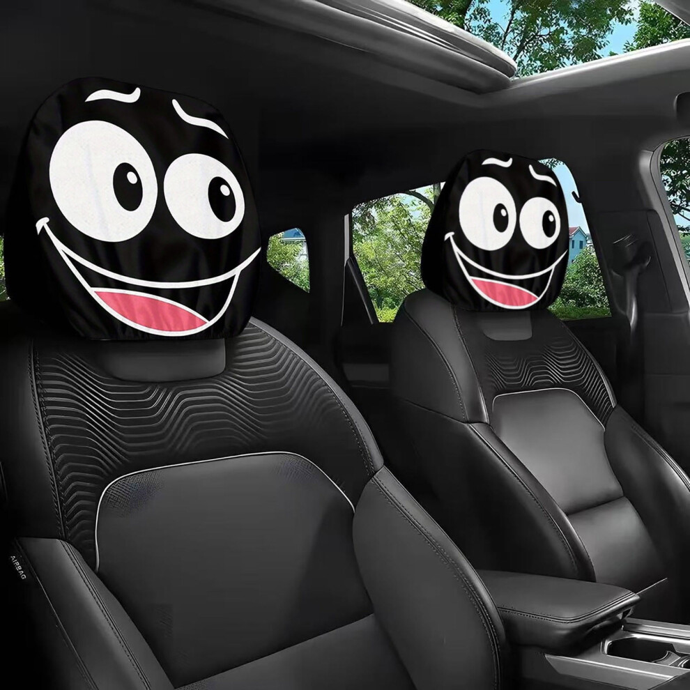 Funny Car Print Stretchy Headrest Covers, Washable & Easy Install Â Compatible With Most Vehicles 9087558567859