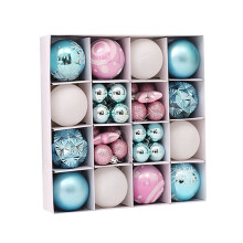 42PC Tree Ornaments Balls Sets For Christmas Hanging Pink Blue Christmas Tree Decorations Xmas Tree Ornament Shatterproof for Bedroom Holiday Wedding