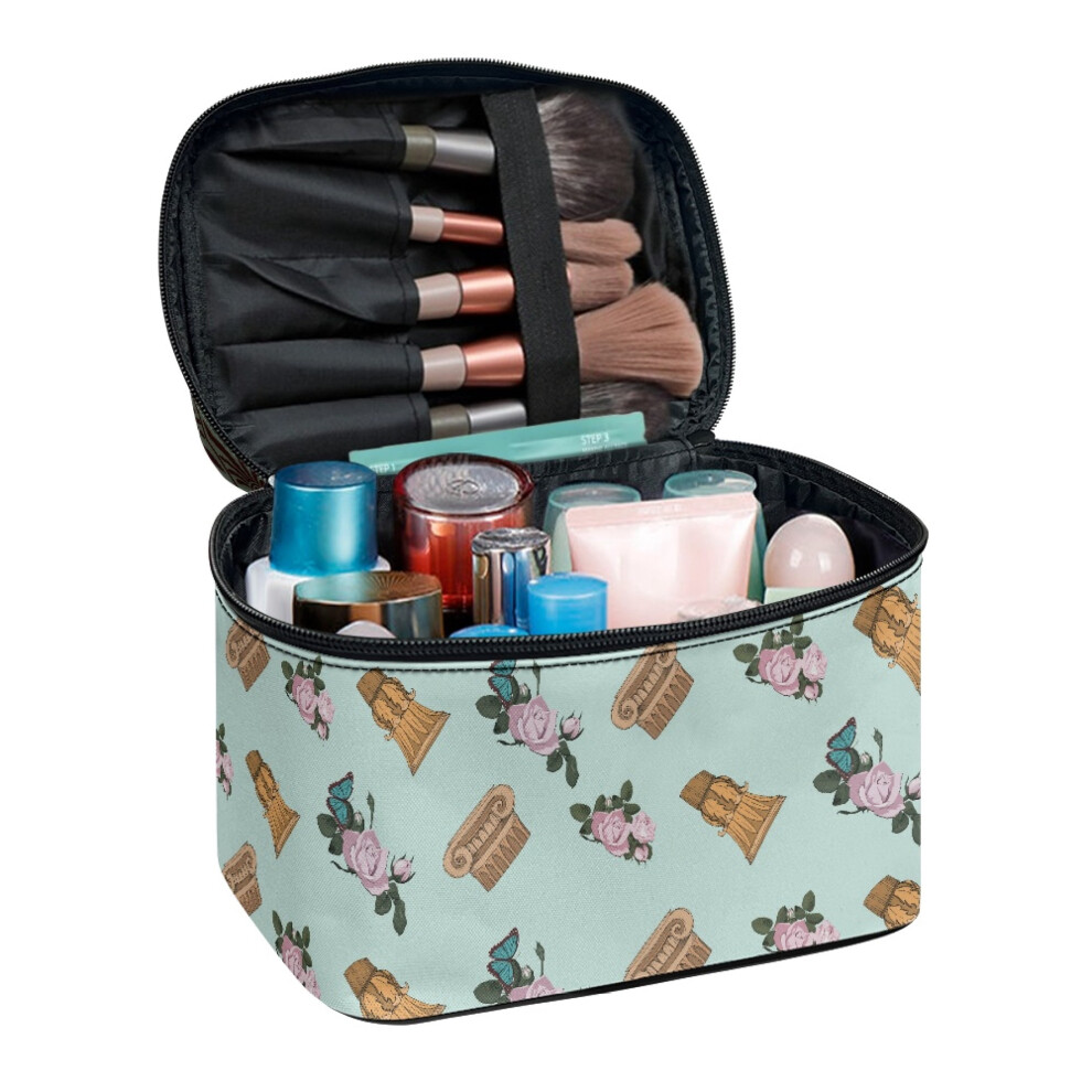 with Brush Slots Effortless Organization Travel Makeup Bags Brush Holders Polyester Portable Makeup Cosmetic Bag Organizer Woman for Woman Bathroom