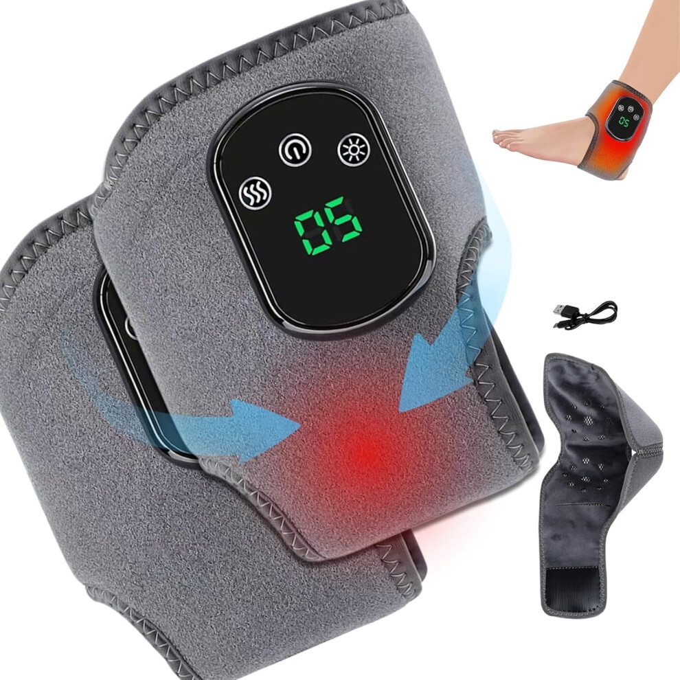 Triple Therapy Foot Massager with 3 Vibration Modes & 5 Heat Levels, Plantar Fasciitis Pain Relief for Home Office Travel