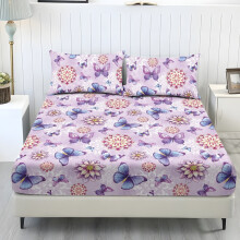 Twin XL Sheet Set Soft Cooling Lilac Mandala Butterfly
