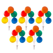 Multi Color Plastic Balloon Cake Picks for Decor Made of PVC Perfect for Parties and Birthdays 5 Pieces