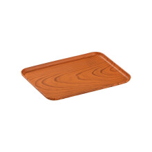 Plateau rustique imitation bois pour la cuisine, café, thé, desserts, fruits et en-cas – Écologique