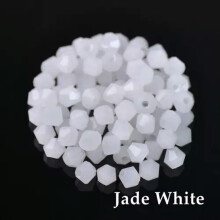 Crystal glass bicone beads jade white 4mm 100pcs