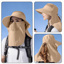 Children's Sun Protection Hat, Breathable Fisherman Hat with Ponytail Hole, UPF 50+ Lightweight for Outdoor Activities