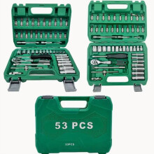 53 piece 53-Piece Ratchet Socket Wrench Set: Automotive Repair Tool Kit with Multifunctional Socket Wrench for Car, Truck, and Motorcycle