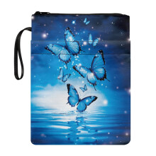 Etui met ritssluiting en vlinderpatroon, 8,66 x 11,42 cm, waterdicht, ideaal als cadeautas, boekenhoes, klassieke boekenorganizer voor lezers,
