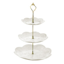 Présentoir à cupcakes, présentoirs à desserts, plateau de service à 3 étages, tour à desserts 3 niveaux 35,5 x 30,5 x 25,5 cm pour fêtes,