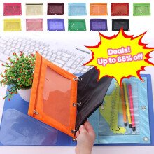 Clearance under $5 Pencil Case Large Capacity Oxford Cloth 3 Ring Binder Pencil Pouch, Pink