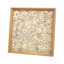 Wooden Raabit Jigsaws Puzzles with Frame DIY Coloring Wooden Jigsaws Toys