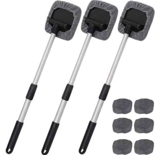 Extendable Car Window Cleaning Tool Set – Windshield Cleaner Kit Compatible with Auto Wipers