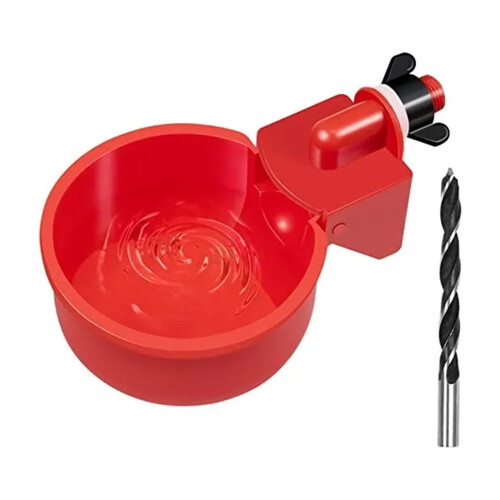 Automatic Chicken Waterer Cup, 1 Pack, Float Style Gravity System Compatible with 5-Gal Poultry Waterers