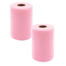 2 Rolls Pink Tulle Fabric 6" x 25 Yards – DIY Tutu, Bow, Baby Shower, Party, Wedding, Christmas Crafts