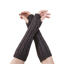 Women's Polyester Long Arm Winter Punk Knitted Half-Finger Gloves for Smartphone Use and Daily Tasks