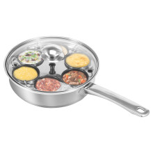 Stainless Steel Egg Poacher Pan with 6 Cups