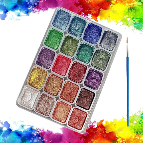 Forestry Watercolor Paint Set with Metallic and Shimmer