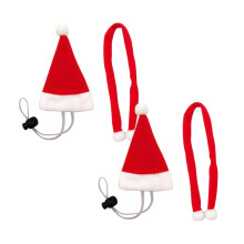 Sada mini vianočných čiapok a šatiek pre domáce zvieratá – čiapky Santa Clausa, sviatočná dekorácia, domáci majstri, párty potreby (1