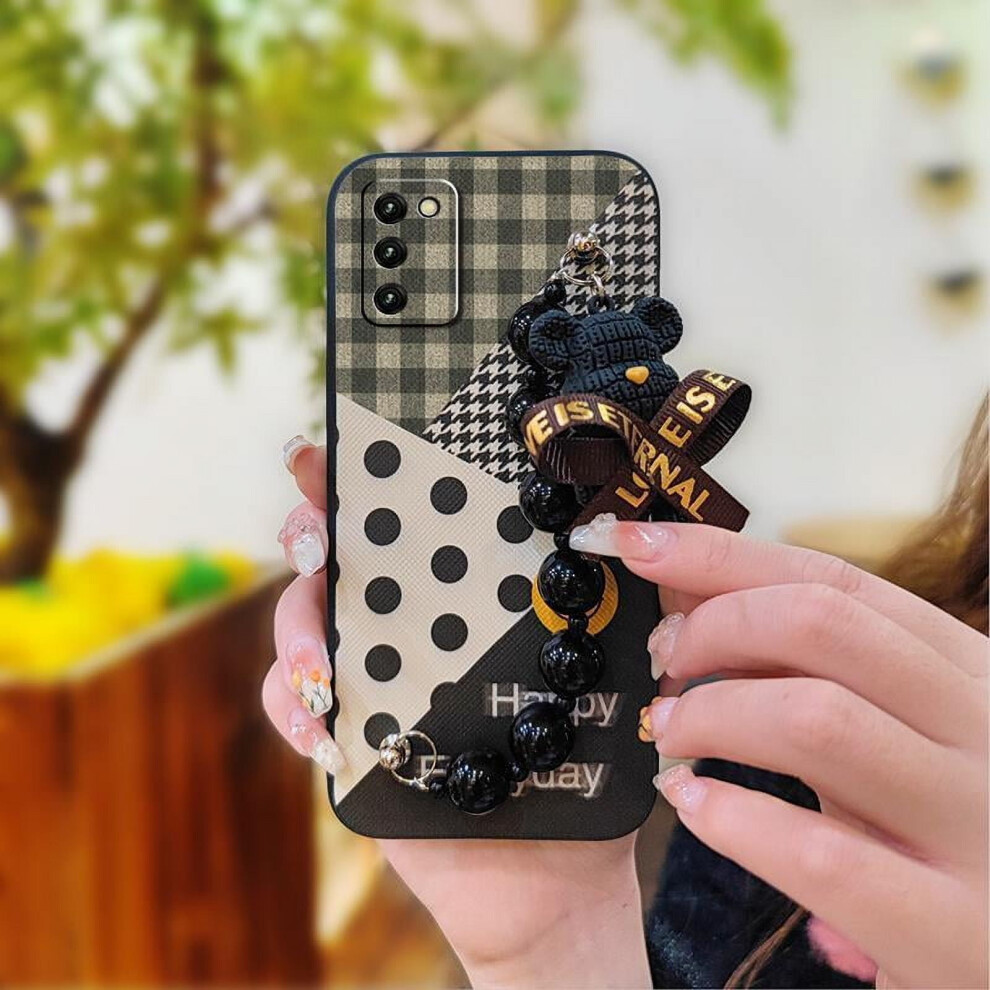 Phone Case For Samsung Galaxy A03s (Sm-A037f) – Dirt-Resistant, Anti-Knock, Skin-Friendly Silicone With Bear Pendant 9101399427414