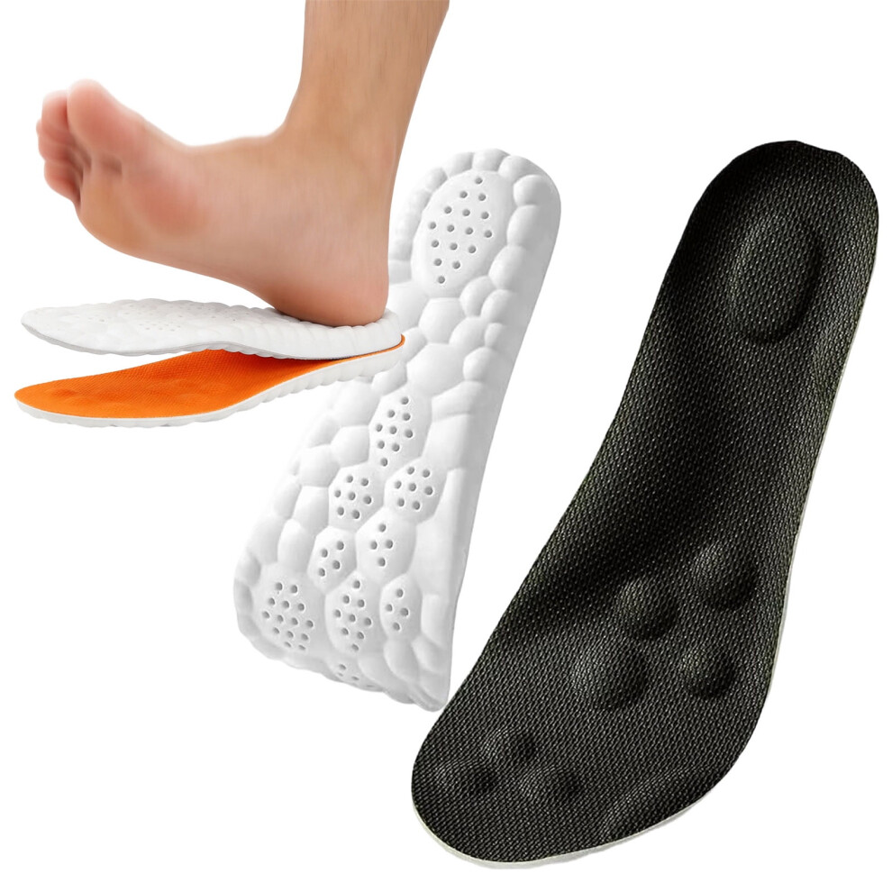 4D Cloud Insoles for Men Women, Memory Foam Insoles with Elastic Strong Arch & Shock-Absorbing