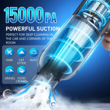 Cordless Car Vacuum 15000PA 3-in-1 Handheld HEPA Grey