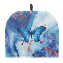 Marble Butterfly Teapot Handle Cover with Hanging Loop – Thick, Fade-Resistant Dust Protector & Cosy Compatible with Standard Teapots