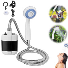 USB Rechargeable Camp Shower Pump - 2-Mode Portable Outdoor Shower Head for Hiking, Beach Trips & RV Use with 16ft Water Hose