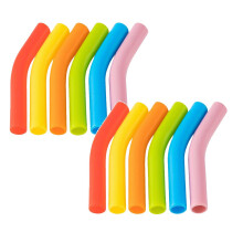 12/6PCS Silicone Straw Tips & Elbow Covers, Reusable Replacement Tips for Stainless Steel Metal Straws