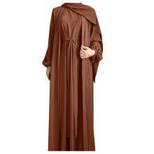 Elegant Women's Two Piece Suit Long Vest Dress with Sleeveless Jacket and Belted Skirt Set