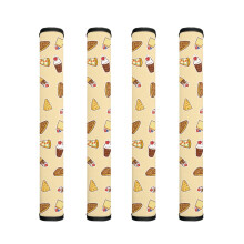 Refrigerator Door Handle Covers Protective Kitchen Appliance Gloves Fridge Dishwasher Washable Soft Handle Cloth, 4 PCS, Pizza Cake Cheese Beige