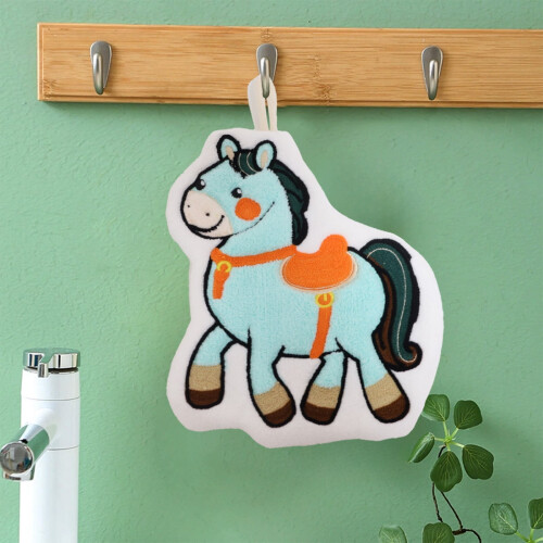 Horse-shaped hanging hand towels polyester kitchen bathroom