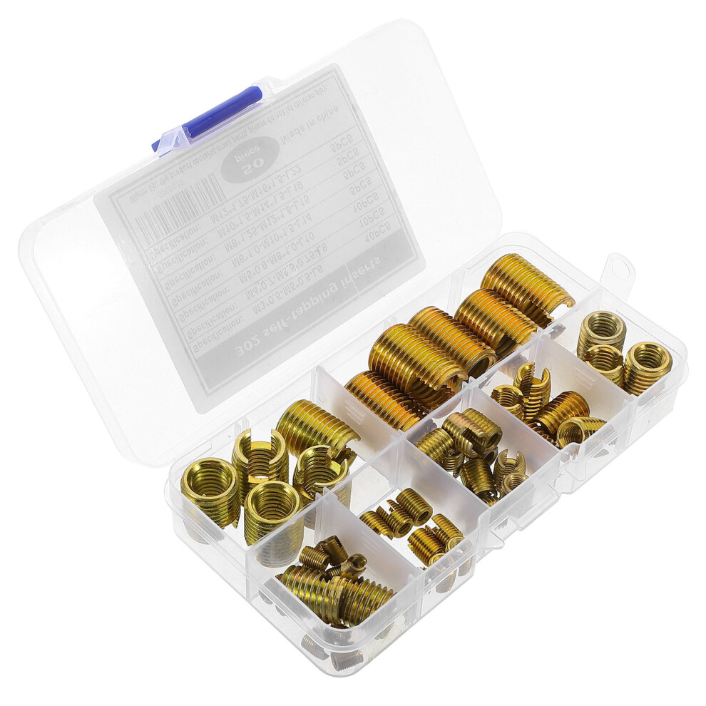 50Pcs Self Tapping Thread Inserts Set Thread Repair Inserts Self Tapping Thread Carbon Steel Slotted Inserts Thread Repair Tool 9485826736684
